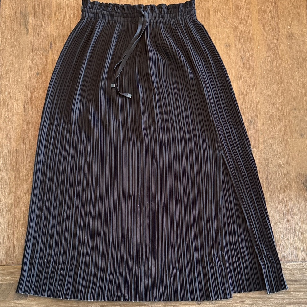 AYR Elegant Black Pleated A-Line Skirt